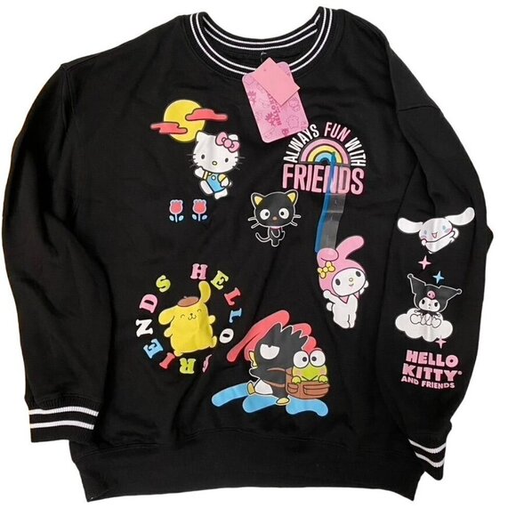 Sanrio Hello Kitty And Friends Graphic Sweatshirt Black Sizes L/XL - Picture 1 of 10